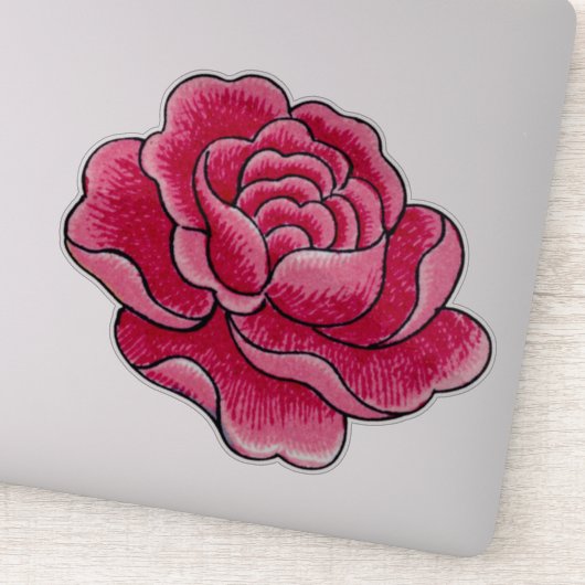 Blume Aquarellrosa Aufkleber (Detail)