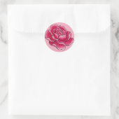 Blume Aquarellrosa Runder Aufkleber (Tasche)