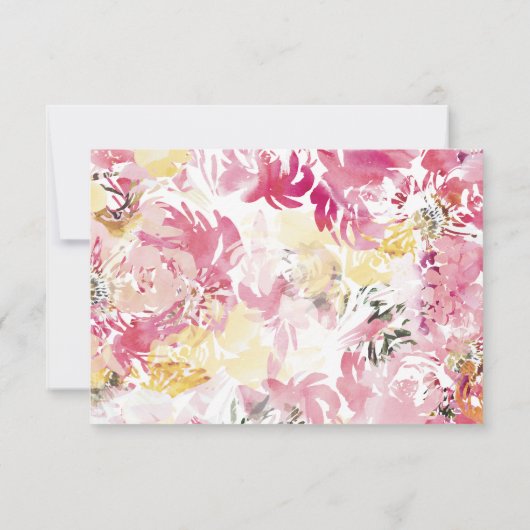 Blume Arch UAWG Rosa und Rosa Wasserfarbe RSVP Karte (Rückseite)