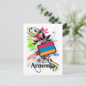 Blume Armenien Postkarte (Stehend Vorderseite)