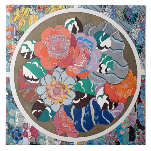Blume Art Deco Fliese (Vorderseite)