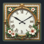 Blume Art Deco Quadratische Wanduhr<br><div class="desc">Großartiges Uhrendesign. Du wirst es wie andere Liebe bekommen. Sie können dieses Design auch für andere Produkte verwenden,  die Sie mögen,  oder Ihren Text anpassen und hinzufügen. Folgen Sie mir für mehr. Vielen Dank. Ich wünsche Ihnen einen schönen Tag.</div>