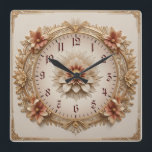 Blume Art Deco Quadratische Wanduhr<br><div class="desc">Schönes Design der Blume. Du wirst es wie andere Liebe bekommen. Sie können dieses Design für andere Produkte verwenden, die Sie möchten, oder Ihren Text anpassen und hinzufügen. Folgen Sie mir für mehr. Vielen Dank. Ich wünsche Ihnen einen schönen Tag.</div>