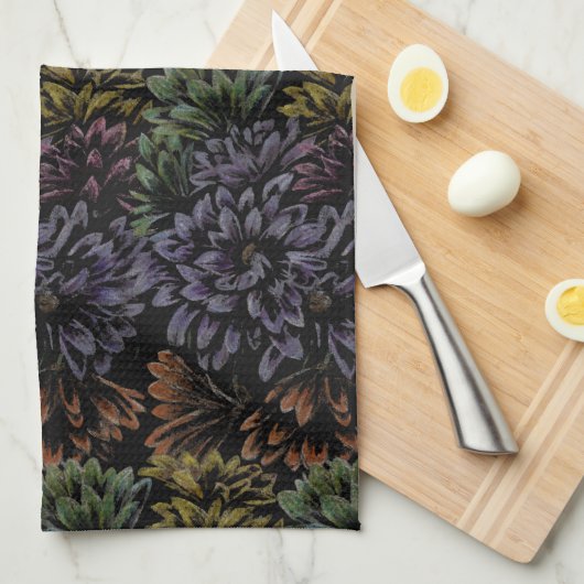 Blume Art Diskothek Floral Kunst Küche Handtücher (Viertel Falte)