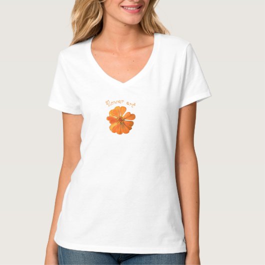 Blume Art Orange / Nackenweibchen T - Shirt (Vorderseite)
