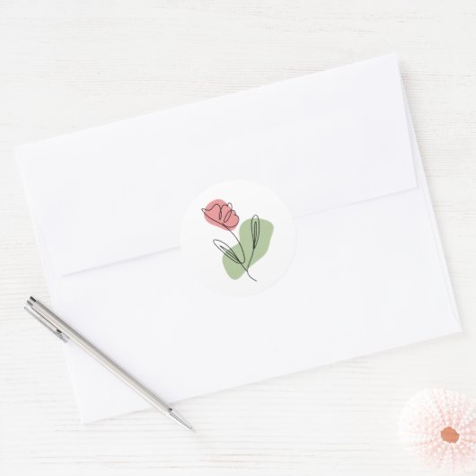 Blume Art Runder Aufkleber (Umschlag)