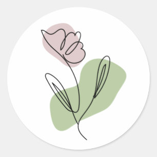 Blume Art Runder Aufkleber