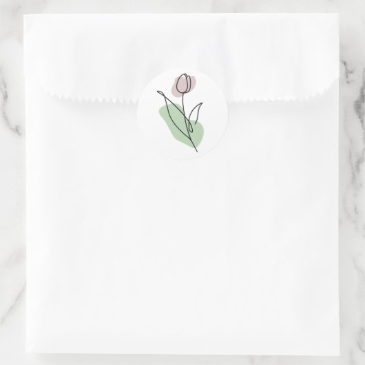 Blume Art Runder Aufkleber (Tasche)