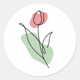 Blume Art Runder Aufkleber