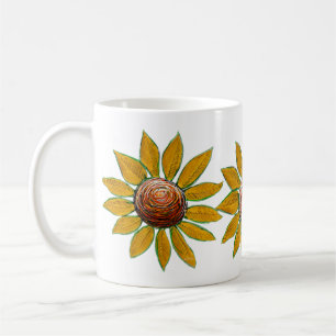 Blume Art Rustikale Rangliste Gelb Rot Kaffeetasse