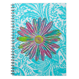 Blume Art Vintag Aqua Pattern Journal Notizblock