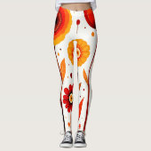 Blume Art White Background Leggings (Vorderseite)