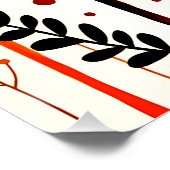 Blume Art White Background Wand Art Poster (Ecke)