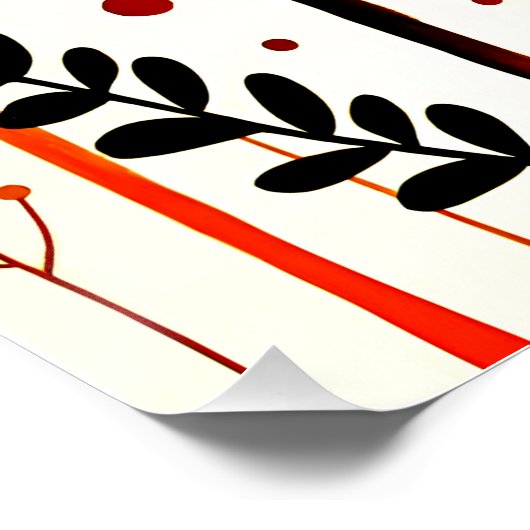 Blume Art White Background Wand Art Poster (Ecke)