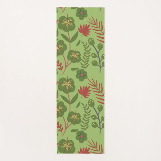 Blume, Ast, Blatt, nahtlos, grün, blumenreich Yogamatte (Vorderseite)