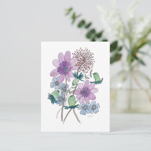 Blume, auch! postkarte (Stehend Vorderseite)