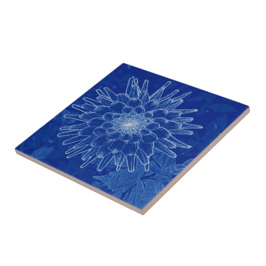 Blume auf blau fliese (Seite)