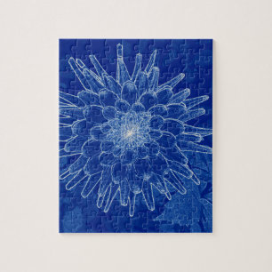 Blume auf blau puzzle