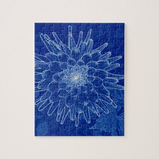 Blume auf blau puzzle (Vertikal)
