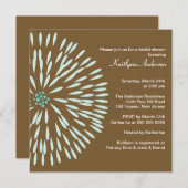 Blume auf Braun Brautdusche Einladung (Vorne/Hinten)