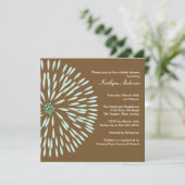 Blume auf Braun Brautdusche Einladung (Stehend Vorderseite)