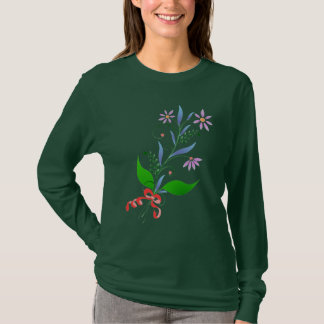 Blume auf Brown-Shirt T-Shirt