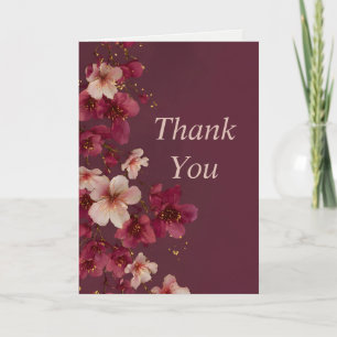Blume auf Burgund Dankeschön-Karte Einladung