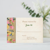 Blume auf Burlap-Hochzeitsreise-UAWG Einladung (Stehend Vorderseite)