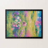 Blume auf dem Gebiet der lila-pinkfarbenen Digital Puzzle (Horizontal)