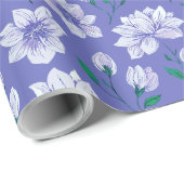 Blume auf dem Lavendel Geschenkpapier (Rolleneckpunkt)
