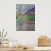 Blume auf dem Windows Poster (Küche)