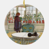 Blume auf dem Windows von einer Zuhause Carl Larss Keramik Ornament (Hinten)