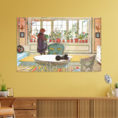 Blume auf dem Windows von einer Zuhause Carl Larss Leinwanddruck (Insitu (Wohnzimmer))