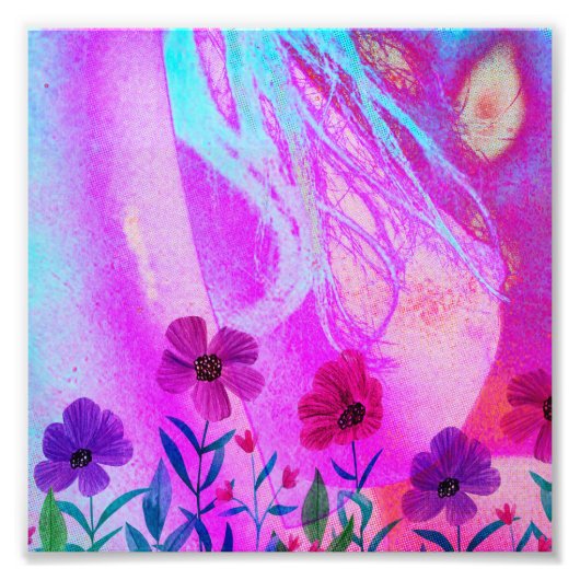 Blume auf der Brust Fotodruck (Vorne)