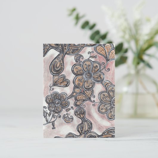 Blume auf der Postkarte der Mars (Stehend Vorderseite)