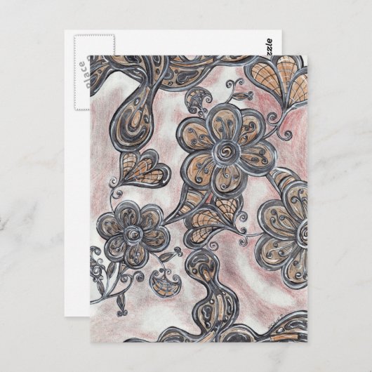 Blume auf der Postkarte der Mars (Vorne/Hinten)