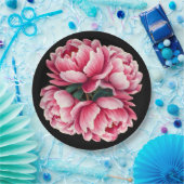 Blume auf der schwarzen Papierplatte Pappteller (Party)