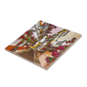 Blume auf der Straße. Córdoba, Andalusien, Spanien Fliese (Seite)