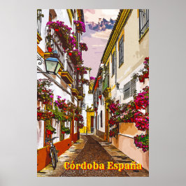 Blume auf der Straße. Córdoba, Andalusien, Spanien Poster