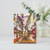 Blume auf der Straße. Córdoba, Andalusien, Spanien Postkarte (Stehend Vorderseite)