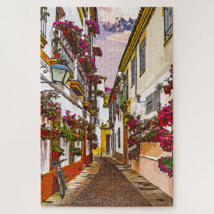 Blume auf der Straße. Córdoba, Andalusien, Spanien Puzzle