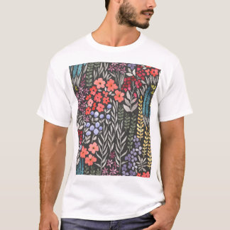 Blume auf der Weide: Aquarellblume nahtlos T-Shirt