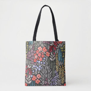 Blume auf der Weide: Aquarellblume nahtlos Tasche