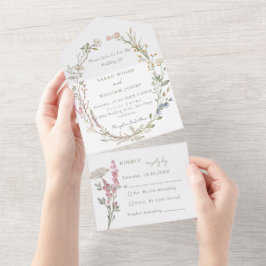 Blume auf der Wiese All In One Einladung