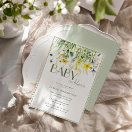 Blume auf der Wiese Baby in Blütendusche Einladung