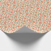 Blume auf der Wiese - Orangefarbene Blume und dunk Geschenkpapier (Ecke)