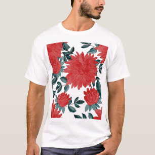 Blume auf der Wiese: Vintage Wasserfarbe nahtlos T-Shirt