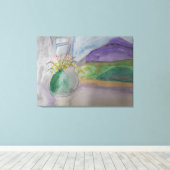 Blume auf der Windows-gesteppten Leinwand (Insitu (Holzboden))