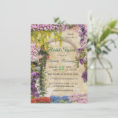 Blume auf einem goldfarbenen Glanzinvit nachverfol Einladung (Stehend Vorderseite)