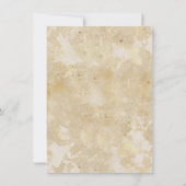 Blume auf einem goldfarbenen Glanzinvit nachverfol Einladung (Rückseite)